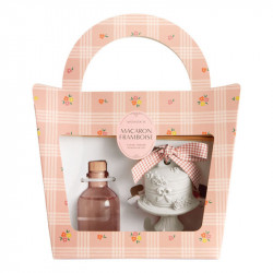 Coffret diffuseur 50ml  et decor Macaron Framboise Gourmandises d'été