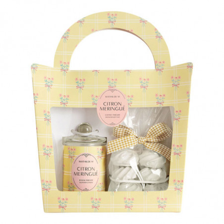 Coffret bougie 100g et decors Citron meringué Gourmandises d'été