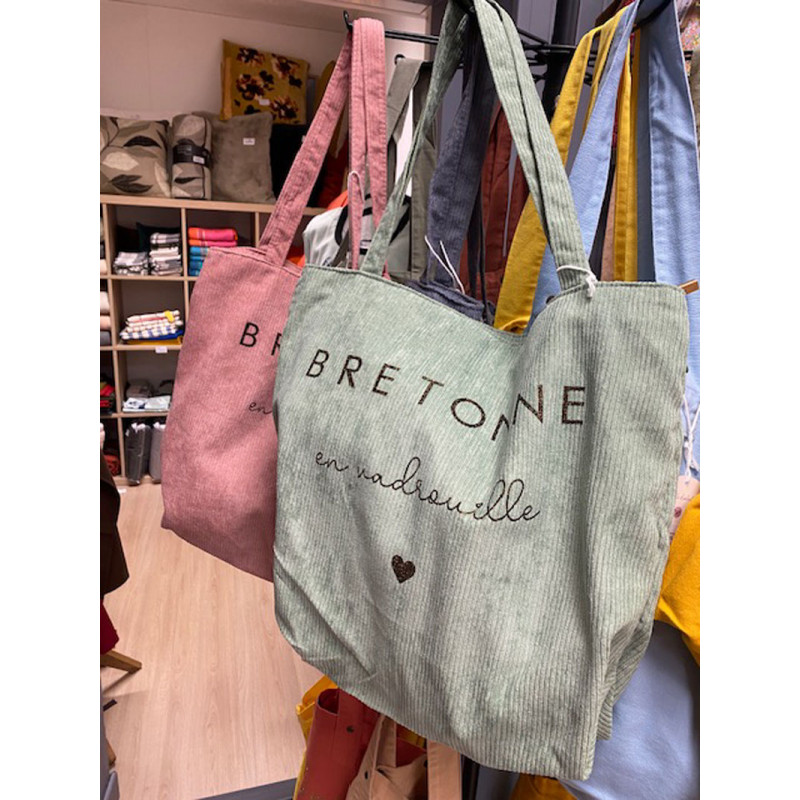 Totebag velours avec fermeture