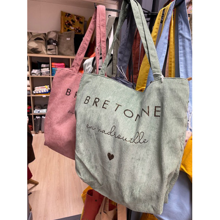 Totebag velours avec fermeture