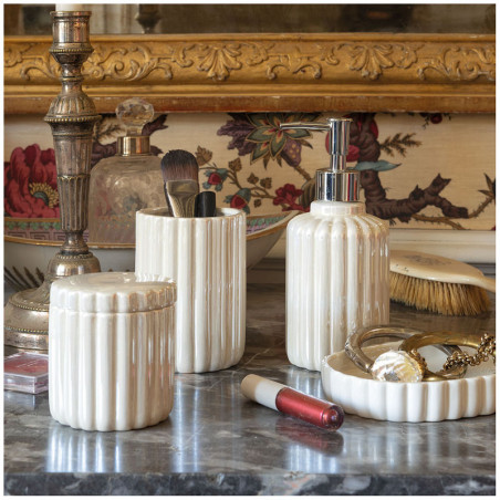 porte savon Eclat nacré en ceramique 14*9.5 cm