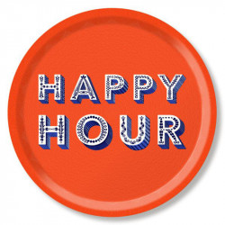 Plateau HAPPY HOUR orange D31cm