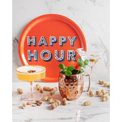 Plateau HAPPY HOUR orange D39cm
