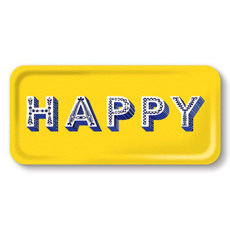 Plateau HAPPY jaune 32*15 cm