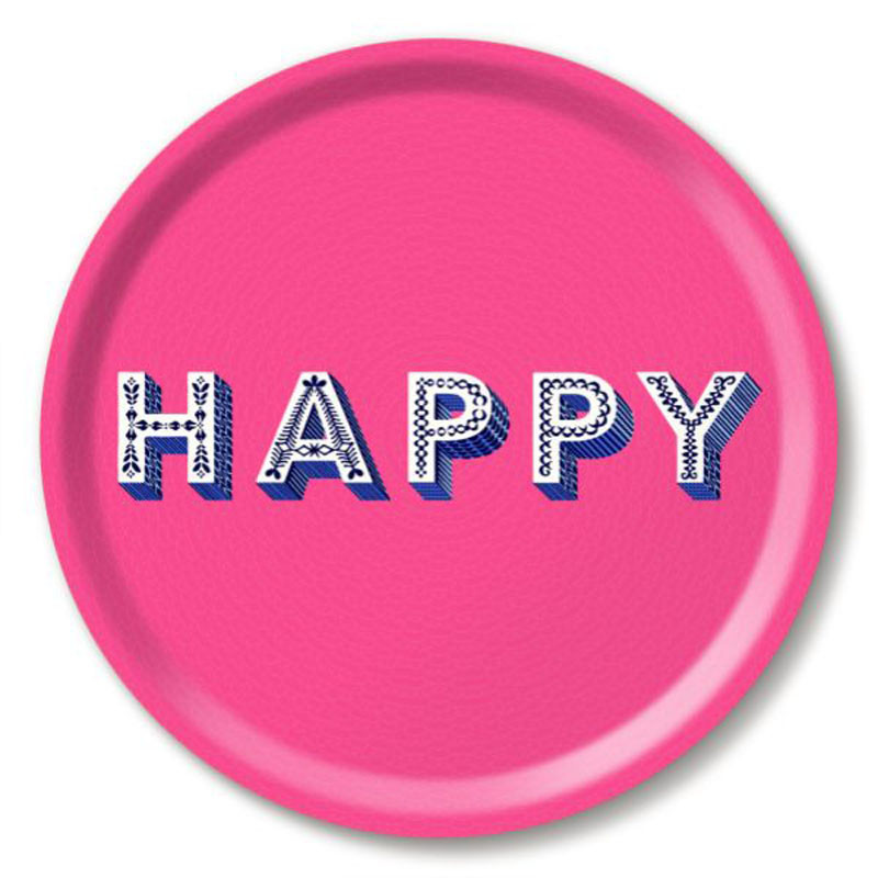 Plateau HAPPY pink D31cm