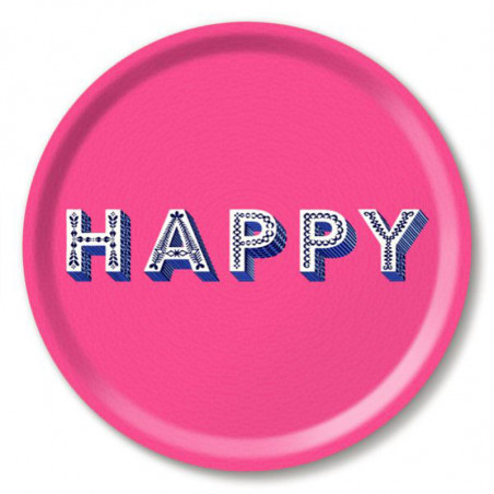 Plateau HAPPY pink D31cm