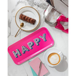 Plateau HAPPY rose 32*15 cm