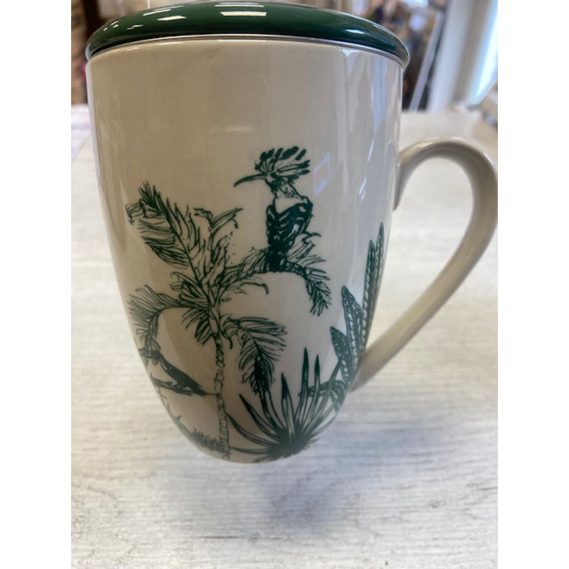 tisaniere boite palmier blanc et emeraude 40cl