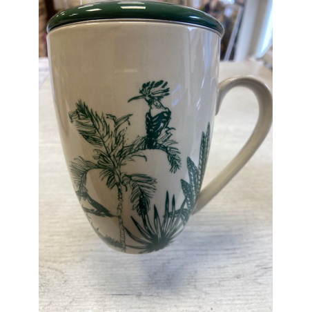 tisaniere boite palmier blanc et emeraude 40cl