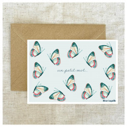 carte postale Les papillons Bleu coquille