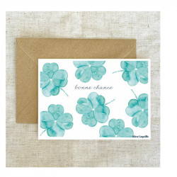 carte postale Bonne chance Bleu coquille