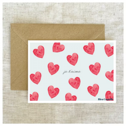 carte postale je t'aime Bleu coquille