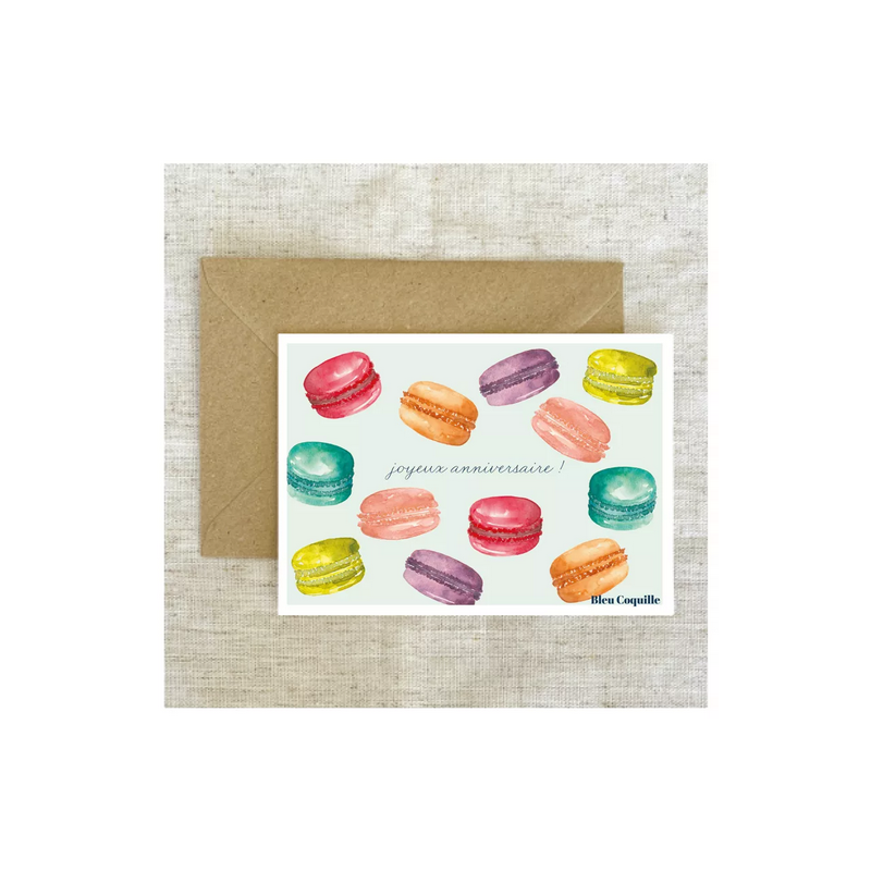 carte postale Macarons Bleu coquille