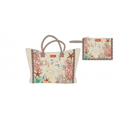 Cabas et pochette ROSE ET TULIPANI