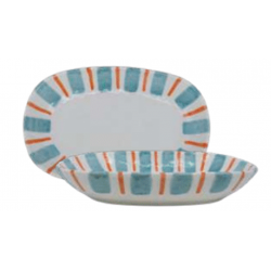 Saladier ovale 14*25 LINEAR TURQUOISE DURO