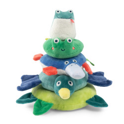 Animaux empilables tissu la mare aux grenouilles Moulin Roty