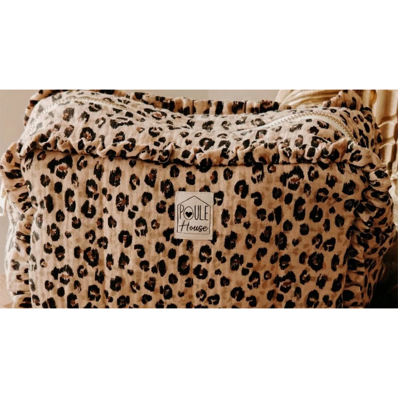 Grande trousse léopard à froufrou