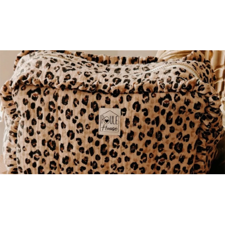 Grande trousse léopard à froufrou