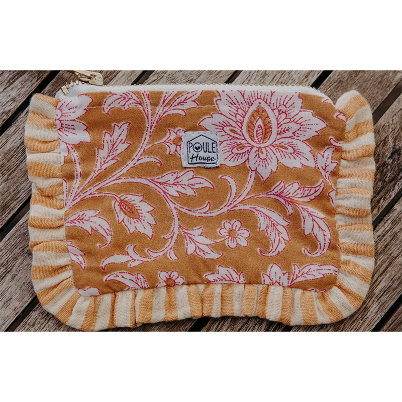 mini pochette froufrou fleurs indiennes
