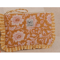 Pochette froufrou  gaze fleurs indiennes