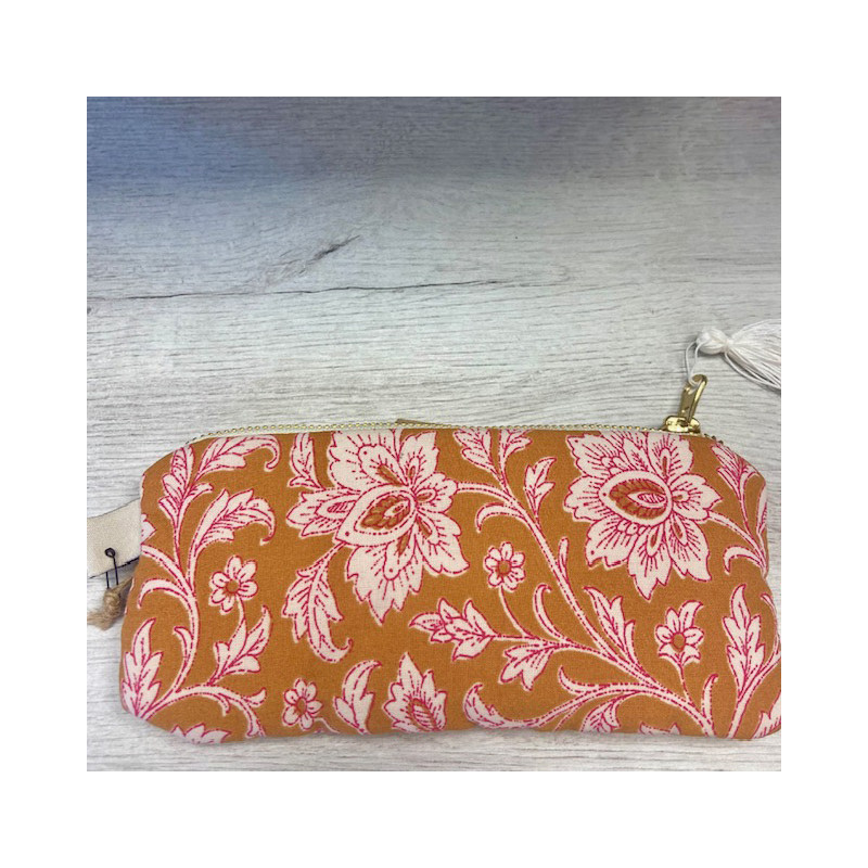 Etui à lunettes zippé fleurs indiennes POULE HOUSE