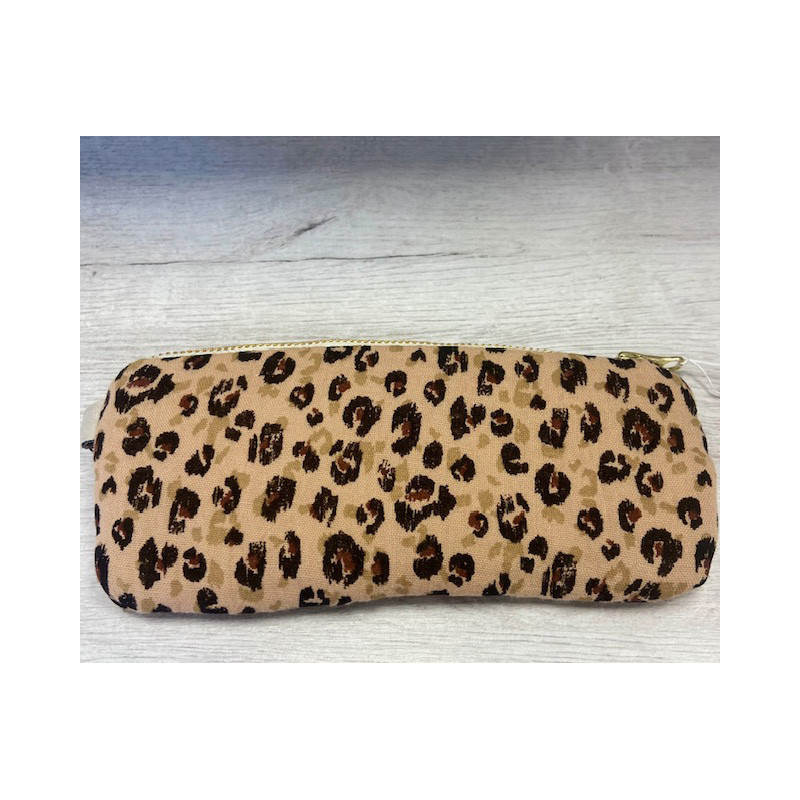 Etui à lunettes zippé leopard POULE HOUSE