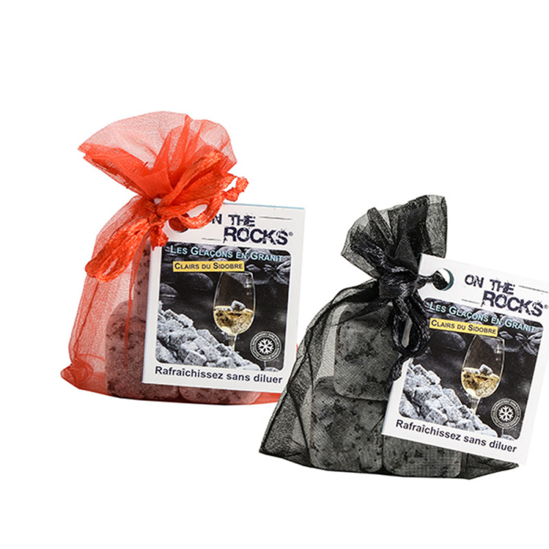 Sachet de 3 pierres à whisky granit bleu de Lanhelin