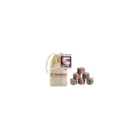 Sachet coton de 6 pierres à whisky granit rose de la Clarté