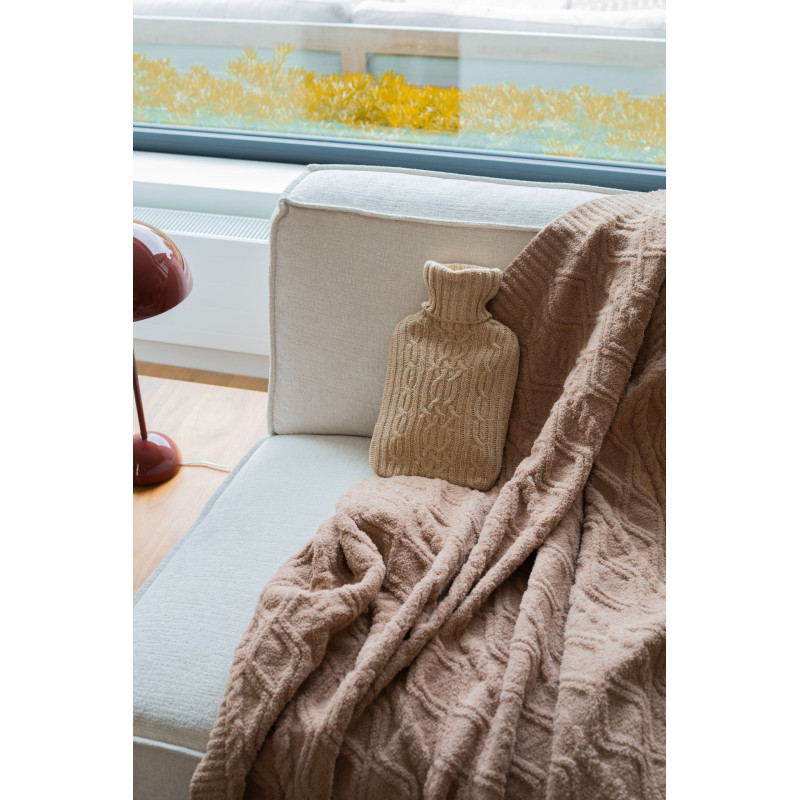 Bouillote avec housse tricotée 2 L Sable
