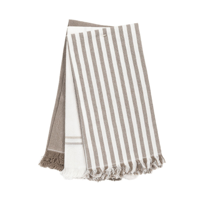 3 TORCHONS 50*70 TAUPE