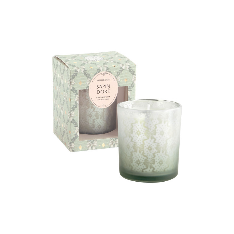 Bougie parfumée 160g Sapin doré