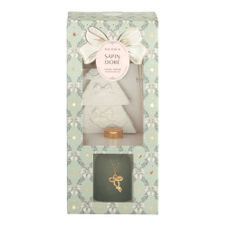 coffret diffuseur rubans de fête Sapin doré