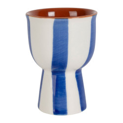 coquetier Alaria blanc et bleu