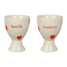 coquetier Famille blanc rouge