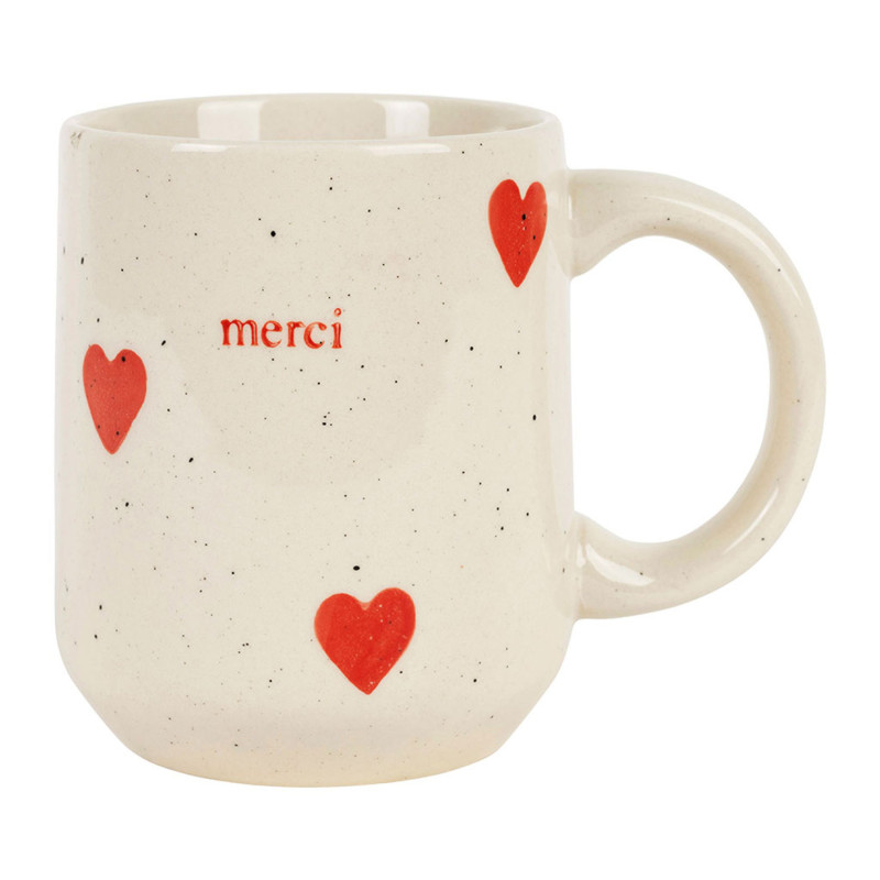 mug merci famille blanc et rouge 35cl