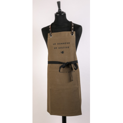 Tablier Homme kaki "le bonheur se cultive" S. Janiere