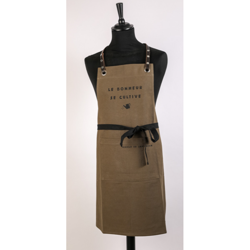 Tablier Homme kaki "le bonheur se cultive" S. Janiere