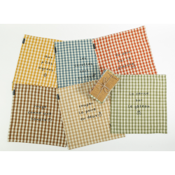 6 serviettes vichy "aux ptits oignons"40*40 S. Janière