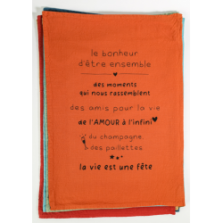 Torchon "La vi est une fête" 50*70 S.Janière