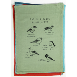 Torchon "Petits oiseaux" 50*70 Coloris assortis