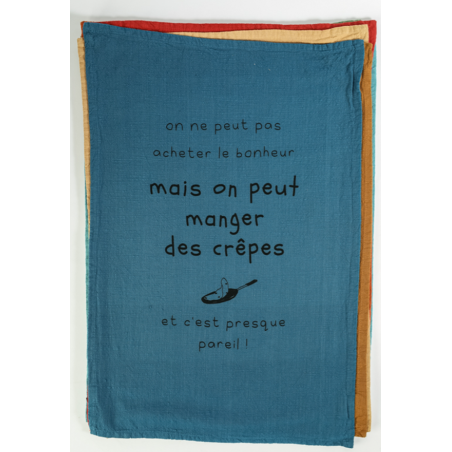Torchon "Acheter le Bonheur" 50*70 Coloris assortis