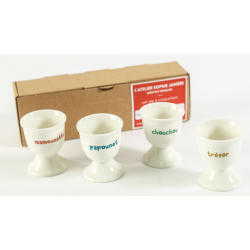 Set de 4 Coquetiers "Papounet..." S.Janière